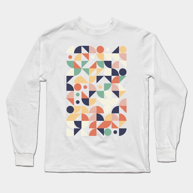 Colourful Geometric Animated Pattern Long Sleeve T-Shirt by Trendy-Now